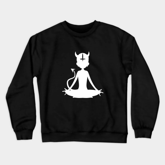 Satanic Yoga | White Yogi | Wear Satan Crewneck Sweatshirt by WearSatan